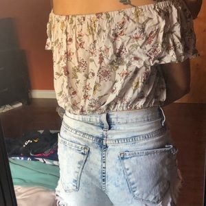 Floral off the shoulder crop top